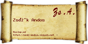 Zsák Andos névjegykártya